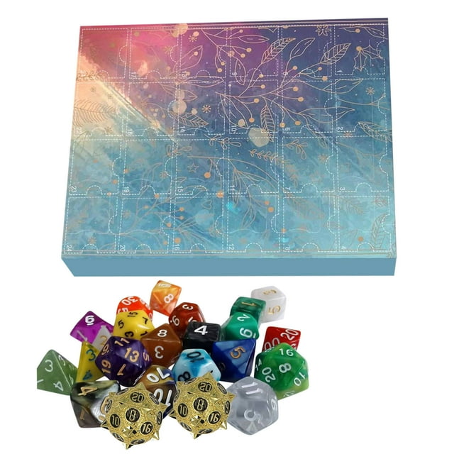 Dice Advent Calendar 2023, 24 Days Dice Calendar Dice Set, Dungeons and