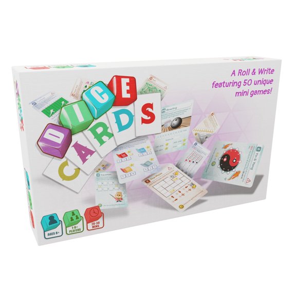 Dice Cards - 50 Unique Roll & Write Mini Games in One Box, Strategy Card Games, Ages 8+