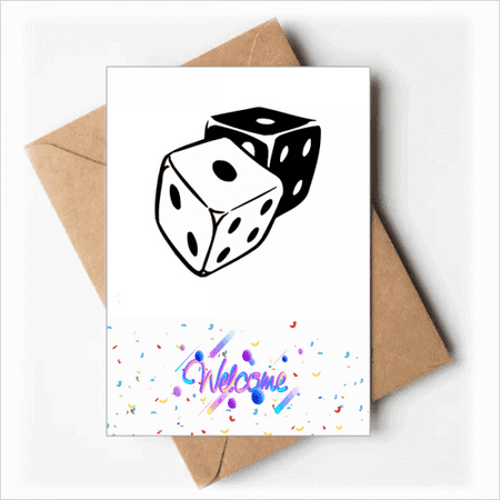 Dice Casino Black White Illustration Welcome Back Greeting Cards Envelopes Blank