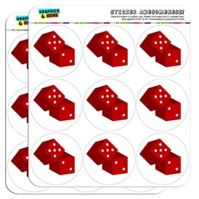 Dice Craps Gambling on White 2" Scrapbooking Crafting Stickers