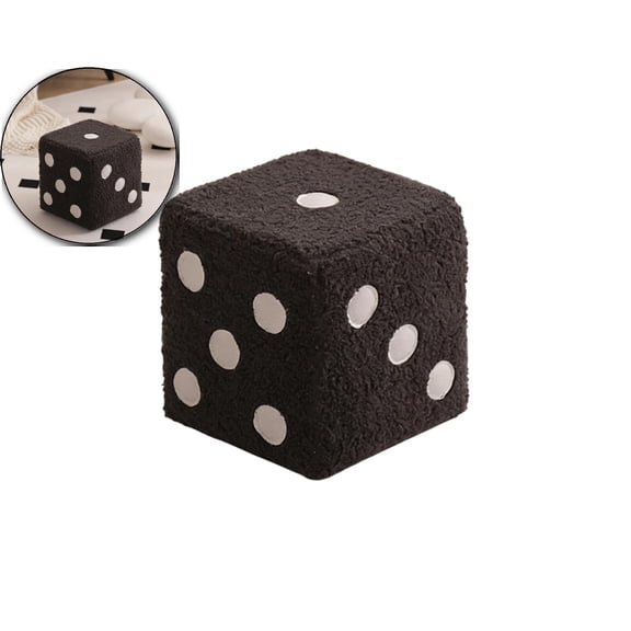 Dice Cubic Foot Stool, Furry Footrest, Stable Structure, Soft Comfortable Ottoman Foot Rest for Home Living Room Bedroom, 7.87x7.87 Inch