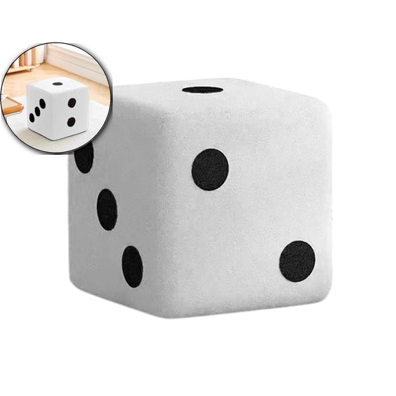 Dice Cubic Foot Stool, Furry Footrest, Stable Structure, Soft Comfortable Ottoman Foot Rest for Home Living Room Bedroom, 7.87x7.87 Inch