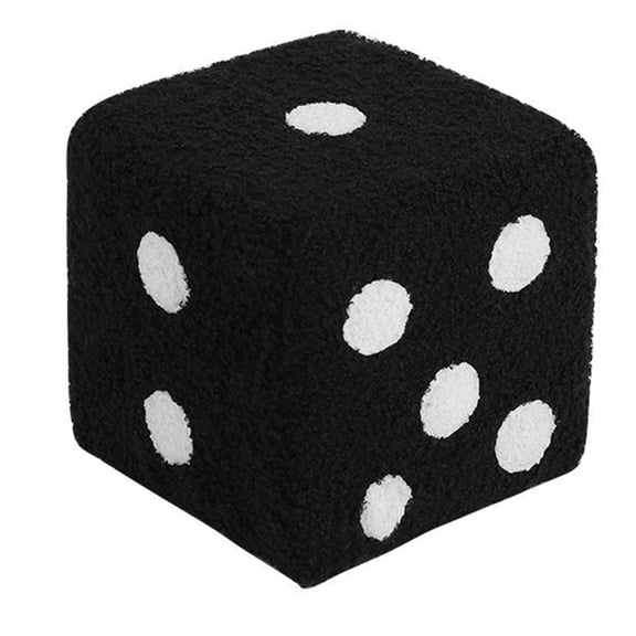Dice Design Cube Foot Stool, Soft Comfortable Warm Sturdy Base Stool Solid Wood Simple Warm Foot Rest Stool Decoration for Home Living Room Bedroom[Black 20x20x20cm]
