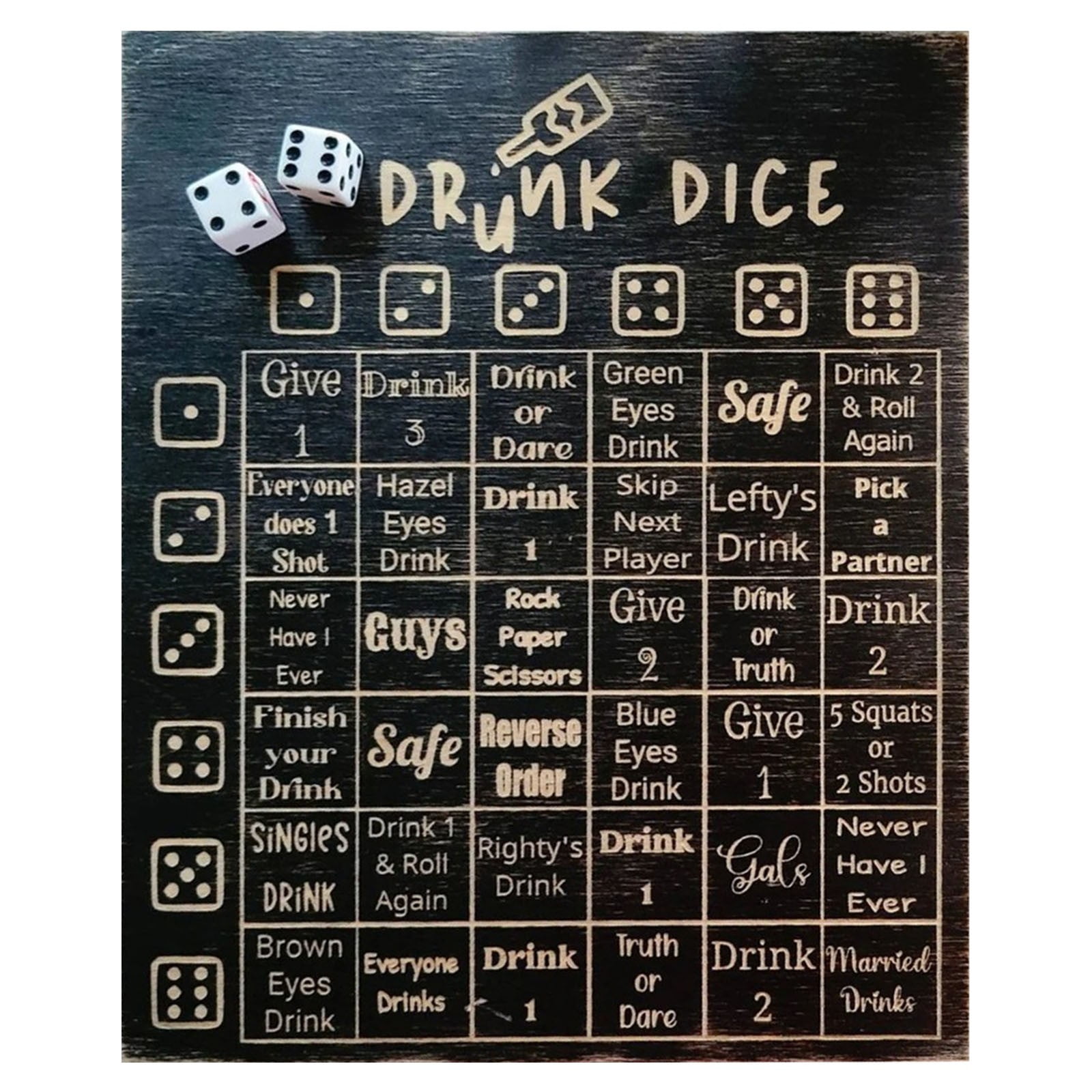 Dice Drinking Game Don't Go Home Tonight Game And Drunken War Game