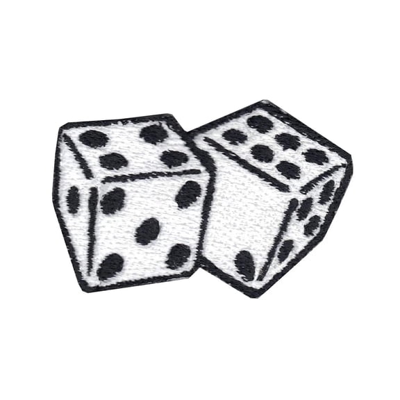 Dice Embroidered Iron On Patch