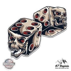 Dice Evil Vegas - 3" Vinyl Sticker - For Car Laptop I-Pad Phone Helmet Hard Hat - Waterproof Decal