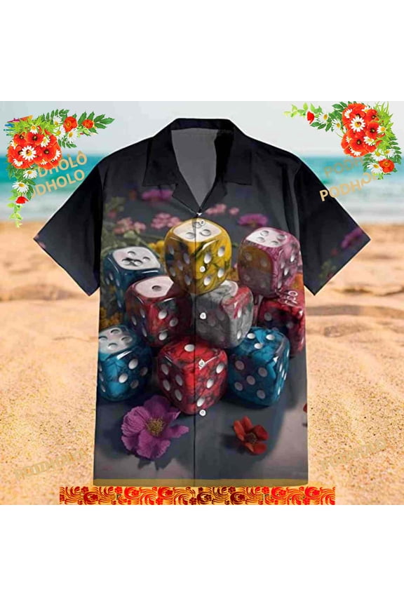 Dice Luck Is In Small Things Funny Hawaiian Shirt, Summer Beach Shirt, Colorful Tropical H