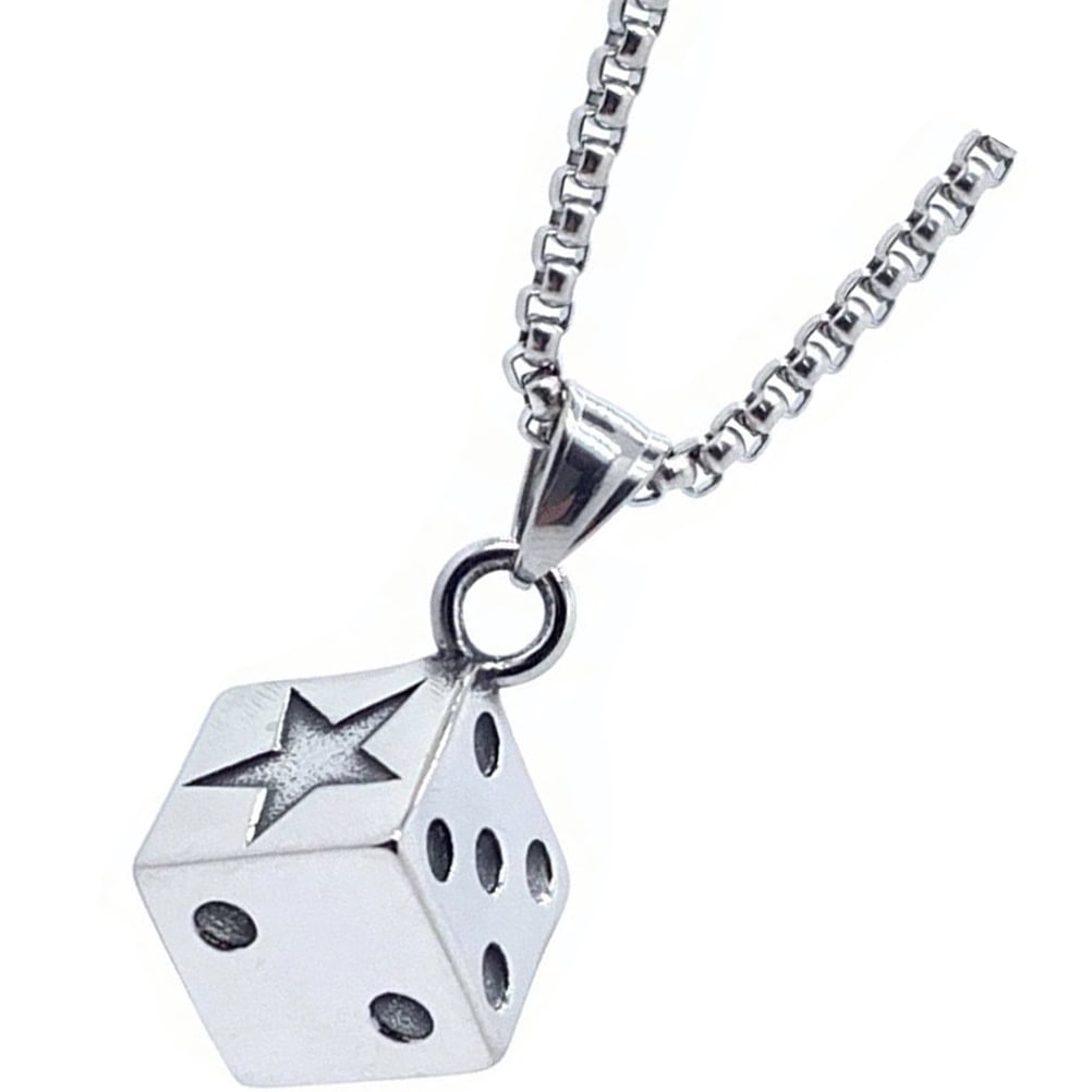 【海外輸入】 Pendant Necklace Dice Men Lucky Aesthetic for Jewelry アクセサリー
