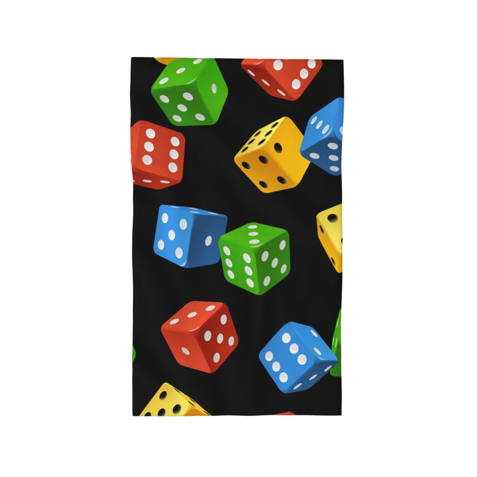 Dice Pattern Colorful Cube 27.5" x 16" Ultra Soft Hand Towel, Face Wash Cloth for Bathroom, Gym, Travel, Pool