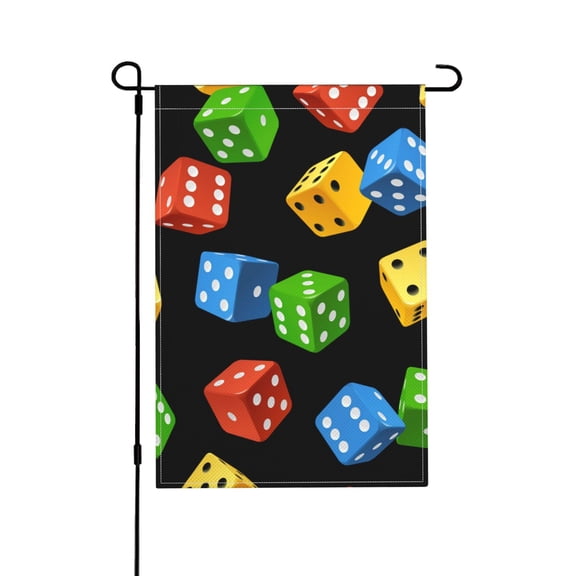 Dice Pattern Colorful Cube Garden Flag Outdoor House Flags 12 X 18 Inch Banner Yard Home Decoration