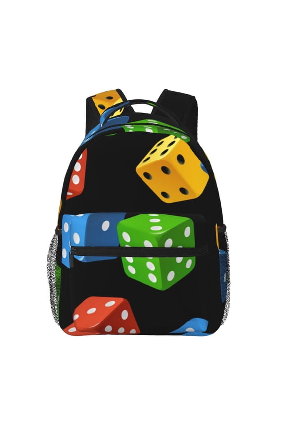 Dice Pattern Colorful Cube Laptop Backpack Travel Rucksack for Teens Adults, Fits 15-inch Notebook