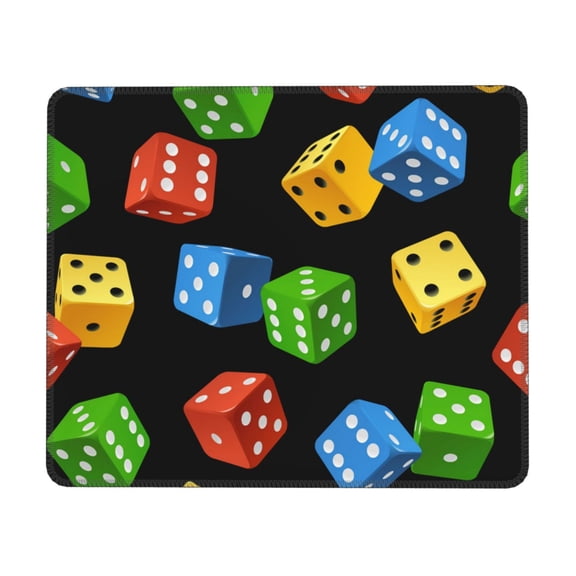 Dice Pattern Colorful Cube Mouse Pad Non-Slip Rubber Gaming Mousepad Rectangle for Computers Laptop 7.9 x 9.5 in
