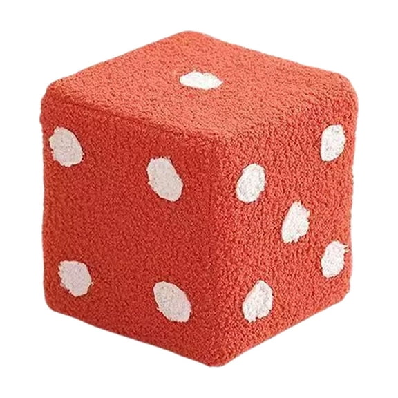 Dice Pattern Stool, Home Entryway and Living Room Cube Ottoman, Soft Footrest and Youngster's Step Stool, Versatile and Stylish Seating Accent with Removable Cover