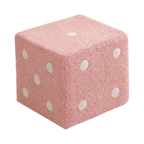 Dice Pattern Stool, Home Entryway and Living Room Cube Ottoman, Soft Footrest and Youngster's Step Stool, Versatile and Stylish Seating Accent with Removable Cover