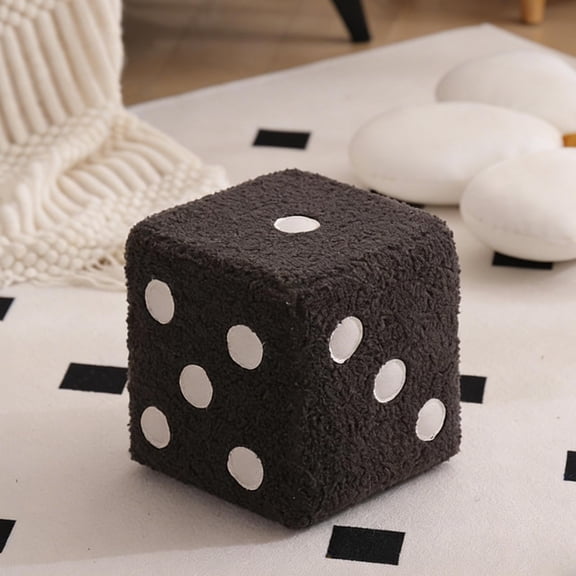 Dice Patterned Home Entryway Stool,Cube Footrest Bench with Plush Cover,Multi-Purpose Shoe-Changing and Extra Seating,Comfortable High-Resilience Sponge for Living Room Bedroom Vanity-Gray