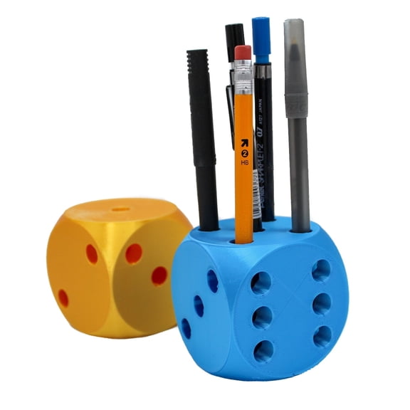 Dice Pencil Holder – Cube Shape Desk Organizer, PLA Plastic, Single Compartment