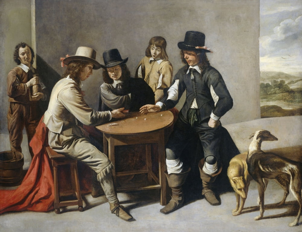 Dice Players (The Gamblers) Canvas Art - (36 x 24)