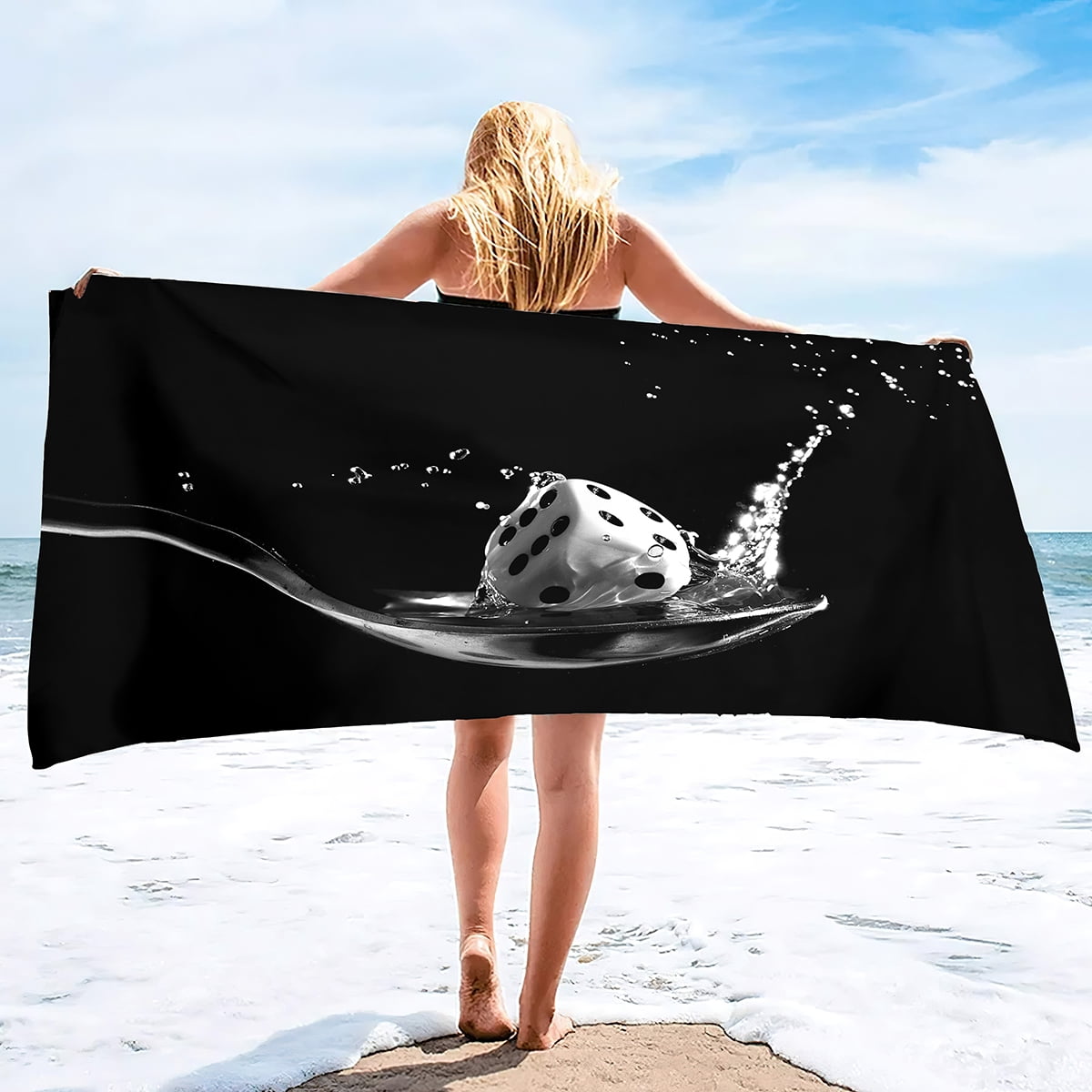 Dice Print Oversized Beach Towels Super Absorbent Sand Free Thick Dice Print Oversized Beach Towels Super Absorbent Sand Free Thick