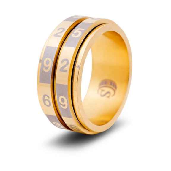 CritSuccess Dice Ring - Gold, Size 9 (d100) New