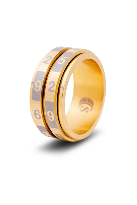 Dice Ring - Gold, Size 9 (d100) New