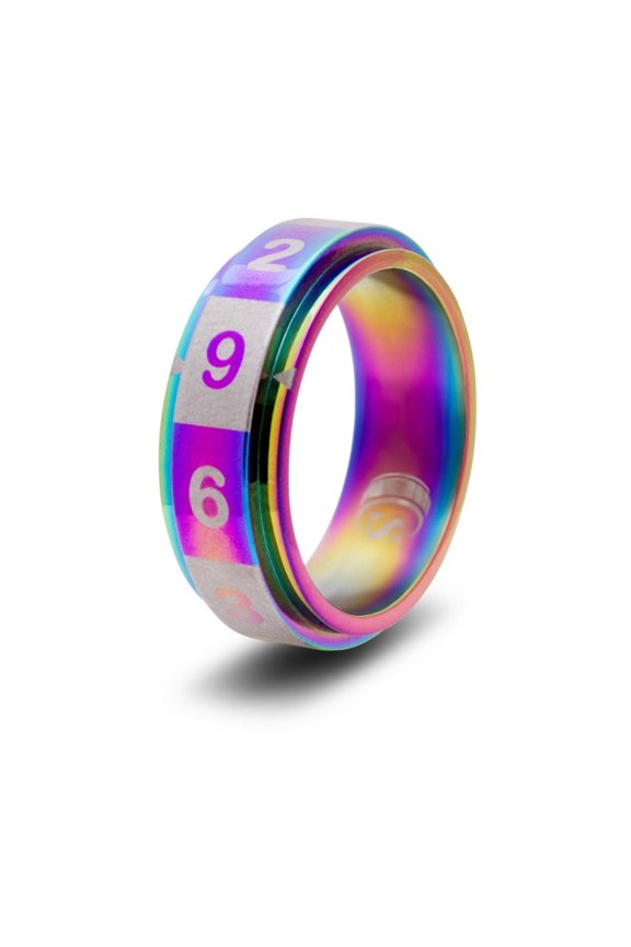 Dice Ring - Rainbow, Size 11 (d10) New
