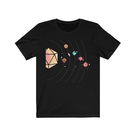 Dice Solar System T-Shirt Geek Space Gamer Graphic Tee