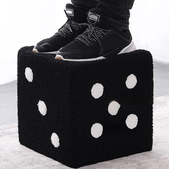 Dice Stool, 20x20x20cm Shoes Stool Footstool Dice Design Living Room, Funky Chair Funky Foot Stool Soft Small Foot Stool Foor Dice Chair Cube Dice Shoe Stool Foor Dice