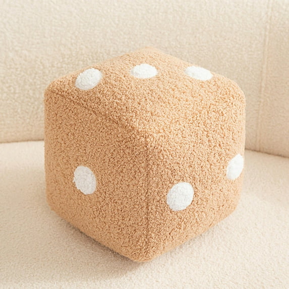 Adorable Dice Toy Cube Shaped Pillow Soft Stuffed Animal Doll Decorative Cushion For Home
