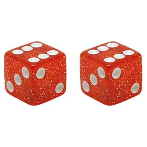 Dice Valve Caps Red Glit.