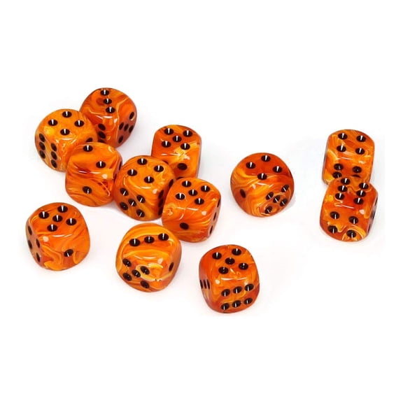 Dice - Vortex - d6 Chessex D6 16mm Orange w/Black (12)