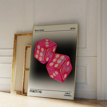 Dice Wall Art, Y2K Decor, Trendy Maximalist Wall Art, Eclectic Print, Dopamine Decor, Black White Wall Art, Retro Abstract Holographic Print NO FRAMED POSTER