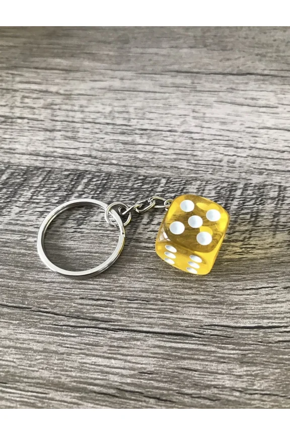 Dice Yellow Craps Casino Dnd Rpg High Roller Keys Keychain