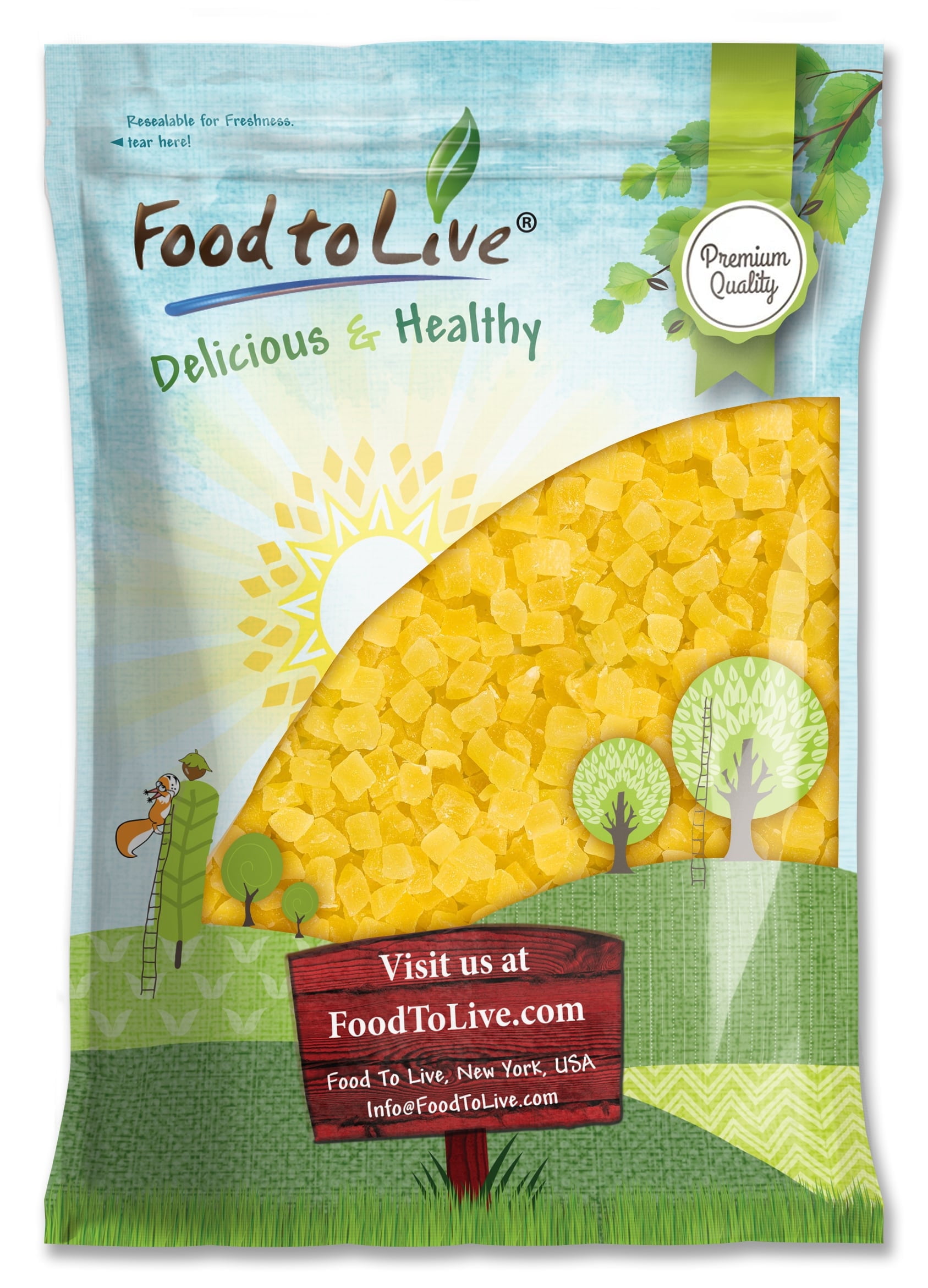 Diced Dried Pineapple, 10 Pounds — Kosher, Vegan — by Food to Live