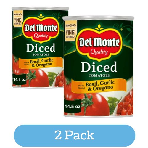 Diced Tomatoes with the Flavors of Basil, Garlic & Oregano, 14.5 oz Can (2 Pack)