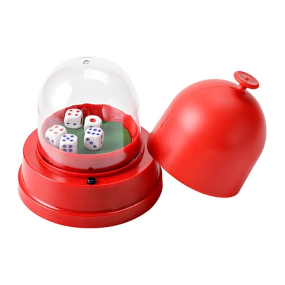 Dices Cup Dices Tray Automatic Dices Roller Cup with 5 Dices & Cover Electronic Dices Roller Cup Party Automatic Roller