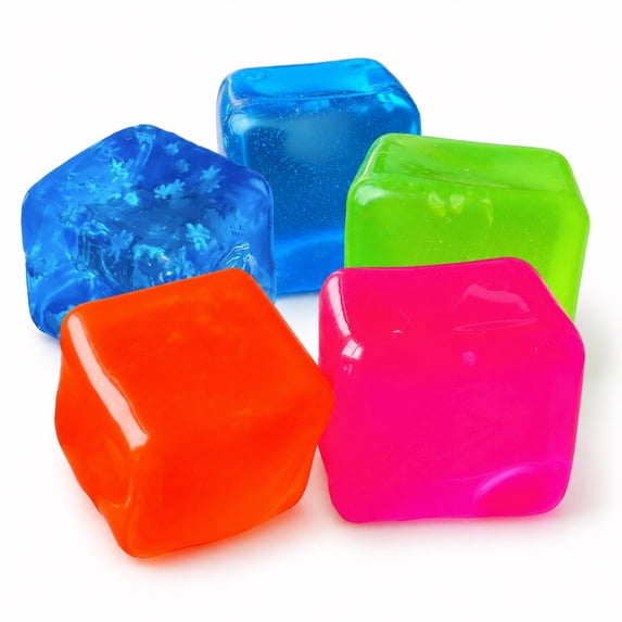 Diceymbol 1.77 Inch Blue Cool Cube Slow Rebound Squeeze, Translucent Texture Calming Comfort, Portable Stress Relief for Work Breaks, Commutes & Quiet Home Moments