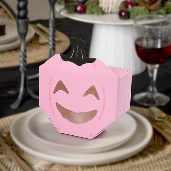 Diceymbol 10-Pcs Halloween Party Favor Boxes Pumpkin-Shaped Treat Boxes for Candy, Snacks, Small Gifts, Classroom Prizes, Spooky Holiday Decor