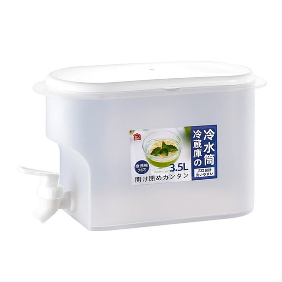 Diceymbol 118oz/3.5L Beverage Dispenser Refrigerator Cold Water Kettle with Temperature Resistance and Faucet Fruit Beverage Cold Water Bucket Ice Water Bucket