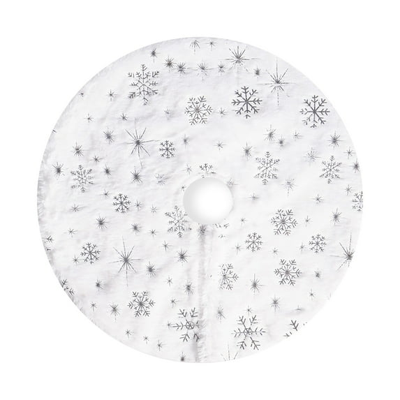 Diceymbol 15.4 Inch Christmas Tree Skirt, Festive Snowflake Design, Elegant Decor for Holiday Season, Perfect for Small Christmas Trees, Adds a Touch of Magic to Your Home