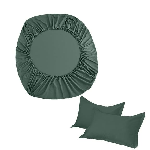 Diceymbol 2025 New Double Bed Set Fitted Sheet Pillowcases Non Slip Fixed Bed Cover All Inclusive Mattress Protection Bed Cover Soft Fiber with Two Pillow Cases Home Textile Set