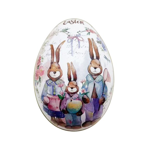 Diceymbol 2025 New Easter Rabbits Iron Box Easter Eggs Iron Box Jewelry Box Candy Box Snack Box Toy Box Easter Decoration Storage Easter Eggs Holiday Decors Kids Gifts
