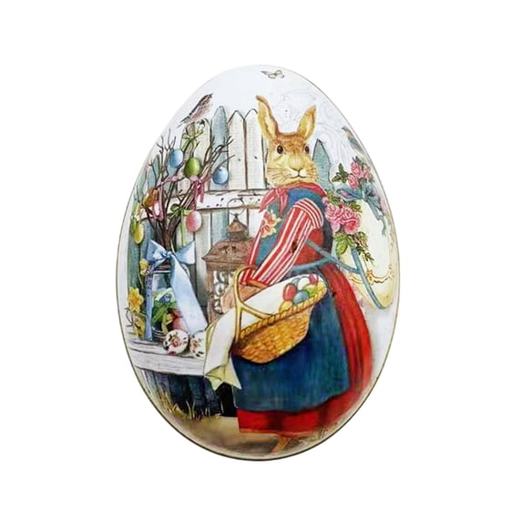 Diceymbol 2025 New Easter Rabbits Iron Box Easter Eggs Iron Box Jewelry Box Candy Box Snack Box Toy Box Easter Decoration Storage Easter Eggs Holiday Decors Kids Gifts