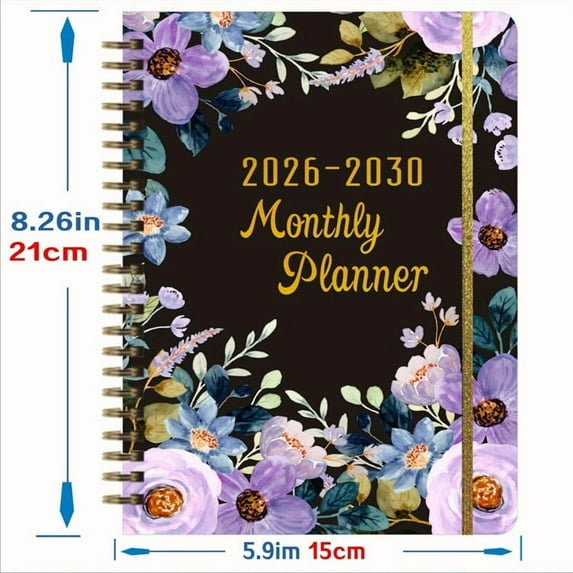 Diceymbol 2026-2030 Monthly Planner 6.4x8.5 Inch, 5-Year Organizer with Twin-Wire Binding
