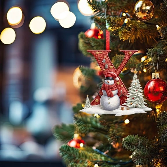 Diceymbol 26 Letters Christmas Tree Decor Acrylic Personalized Ornaments 3.94 Inches