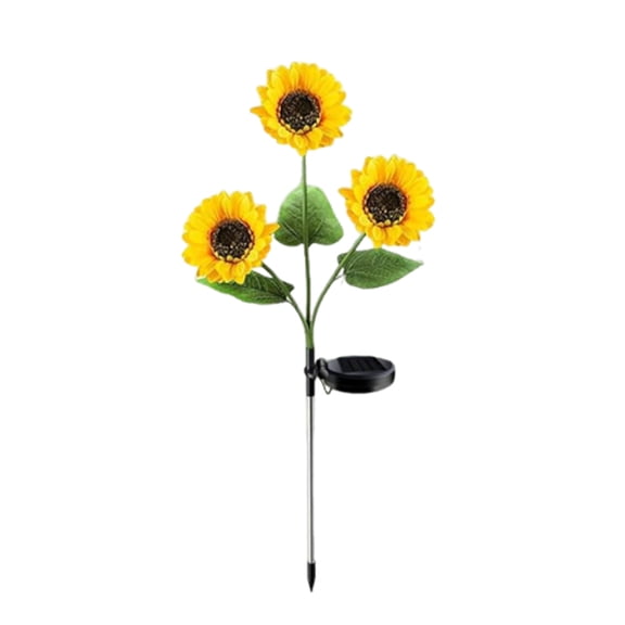 Diceymbol 3 Head Sunflower Solar Light Garden Stake for Outdoor Yard Patio Lawn Decor
