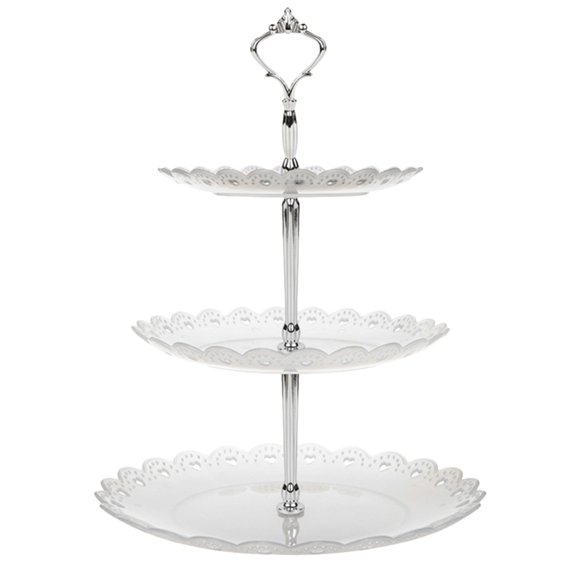 Diceymbol 3-Tier Fruit Tray for Kitchen Large Modern Serving Platter with Handles, Sturdy Stackable Snack Bowls for Party, Dining Table, Countertop Dishwasher Safe Fruit Basket
