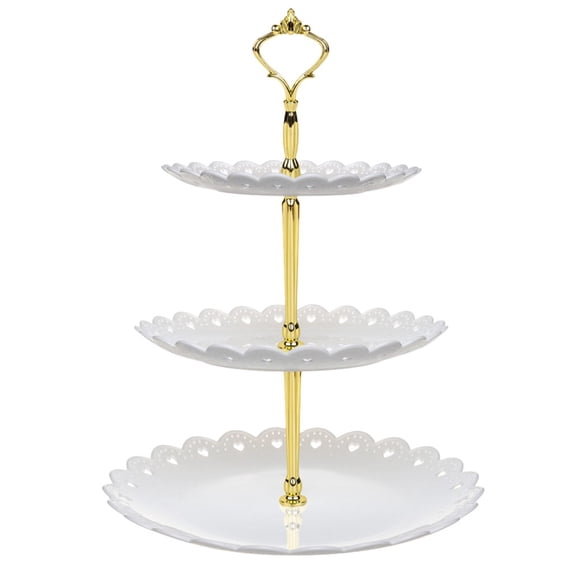 Diceymbol 3-Tier Fruit Tray for Kitchen Large Modern Serving Platter with Handles, Sturdy Stackable Snack Bowls for Party, Dining Table, Countertop Dishwasher Safe Fruit Basket