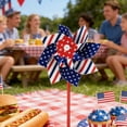 thumbnail image 1 of Diceymbol 4th Of July Patriotic Pinwheel Red White Blue Stars Stripes Wind Spinner Lawn Yard Garden Decor For Independence Day Memorial Day 13.77x5.11In, 1 of 6