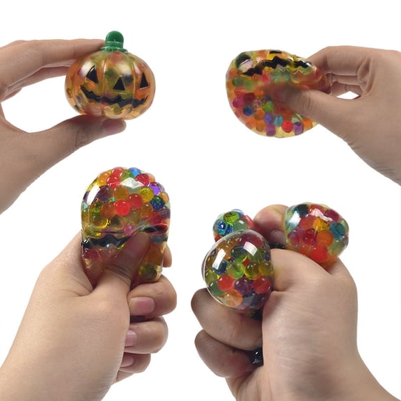 Diceymbol 6 Pack Halloween Pumpkin Squishy Ball Stress Squishy for Office Desk Home Halloween Party Decor 2 In