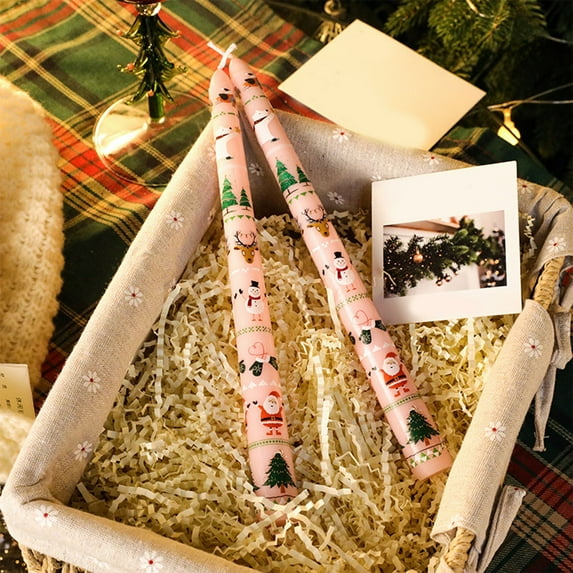 Diceymbol 9.84in Christmas Banquet Candle Ornaments Unscented Candlesticks Candle Candlelight Dinner Christmas Decoration Long Pole Wedding Vibes Candle Festival Decorations, Christmas Gifts